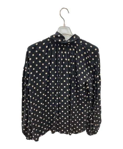 journal standard L'essage（ジャーナルスタンダード レサージュ）journal standard L'essage (ジャーナルスタンダード レサージュ) IPEKERDOT*フラワー/シアードットボウタイブラウス ブラック サイズ:FREEの古着・服飾アイテム