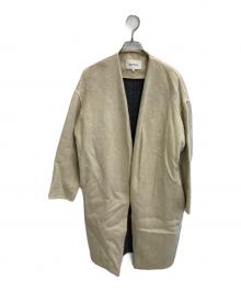 ENFOLD（エンフォルド）の古着「トップリバーノーカラーコート」｜ベージュ