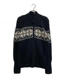 RALPH LAUREN（ラルフローレン）の古着「ジップアップニット」｜ブラック