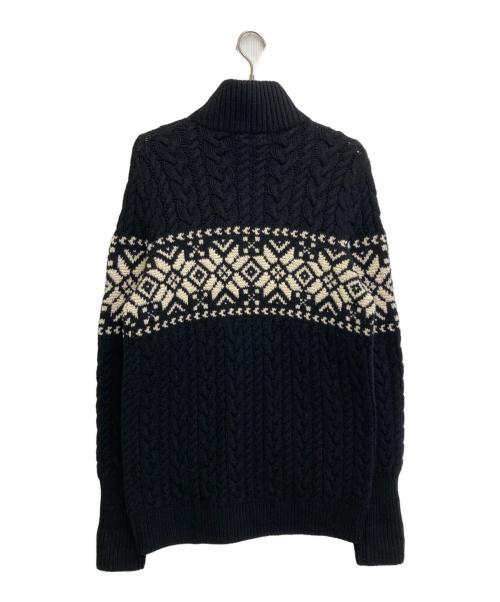 RALPH LAUREN（ラルフローレン）RALPH LAUREN (ラルフローレン) ジップアップニット ブラック サイズ:SIZE XXLの古着・服飾アイテム