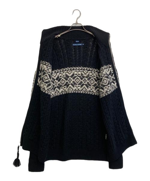 RALPH LAUREN（ラルフローレン）RALPH LAUREN (ラルフローレン) ジップアップニット ブラック サイズ:SIZE XXLの古着・服飾アイテム