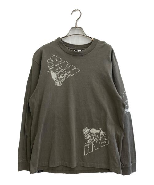 HG（エイチジー）HG (エイチジー) ブルドッグプリントカットソー レッド サイズ:SIZE Lの古着・服飾アイテム