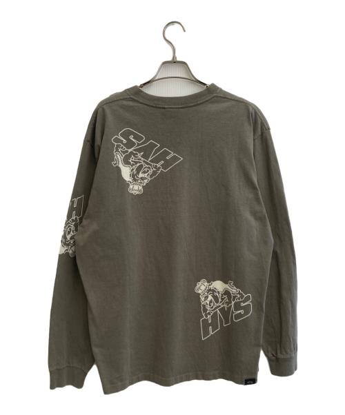 HG（エイチジー）HG (エイチジー) ブルドッグプリントカットソー レッド サイズ:SIZE Lの古着・服飾アイテム