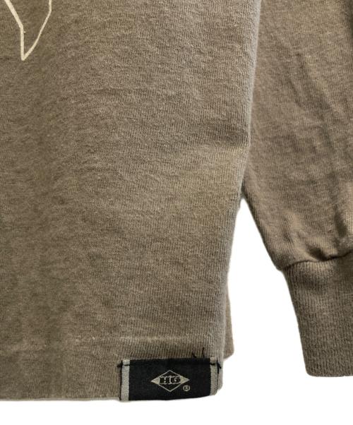 HG（エイチジー）HG (エイチジー) ブルドッグプリントカットソー レッド サイズ:SIZE Lの古着・服飾アイテム