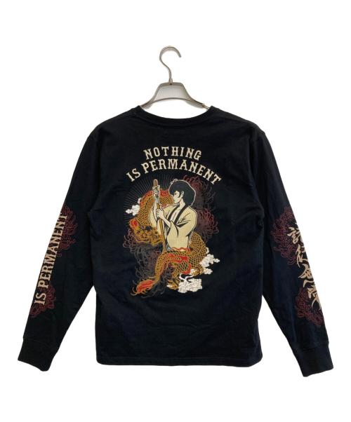 ルパン三世（ルパンサンセイ）ルパン三世 (ルパンサンセイ) 刺繍カットソー ブラック サイズ:Mの古着・服飾アイテム