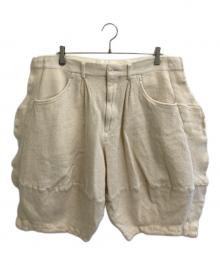 COMME des GARCONS HOMME PLUS（コムデギャルソンオムプリュス）の古着「Brush Shorts ウール縮絨ショーツ」｜アイボリー
