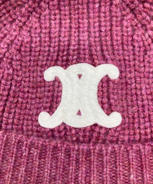 CELINE（セリーヌ）CELINE (セリーヌ) ニット帽 ピンクの古着・服飾アイテム