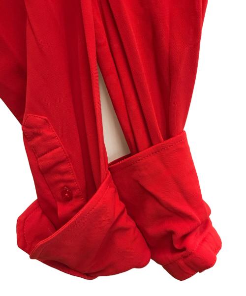 patou（パトゥ）Patou (パトゥ) ピーターパンカラー ジャージー ブラウス レッド サイズ:Lの古着・服飾アイテム