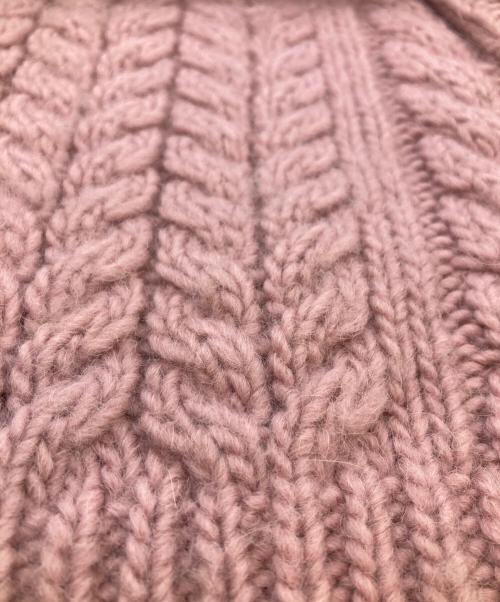 CECILIE BAHNSEN（セシリーバンセン）Cecilie Bahnsen (セシリーバンセン) MILO JUMPERメリノウール アルパカ襟付きケーブルカーディガン ピンク サイズ:XSの古着・服飾アイテム