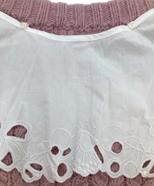 CECILIE BAHNSEN（セシリーバンセン）Cecilie Bahnsen (セシリーバンセン) MILO JUMPERメリノウール アルパカ襟付きケーブルカーディガン ピンク サイズ:XSの古着・服飾アイテム