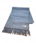 JOHNSTONS OF ELGINジョンストンズオブエルガン）の古着「大判ストール」｜スカイブルー