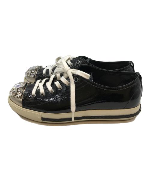 MIU MIU（ミュウミュウ）MIU MIU (ミュウミュウ) ビジュースニーカー ブラック サイズ:37の古着・服飾アイテム