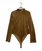 Ameriアメリ）の古着「UND SIDE SHEER VELOUR BODYSUIT TOP」｜ブラウン