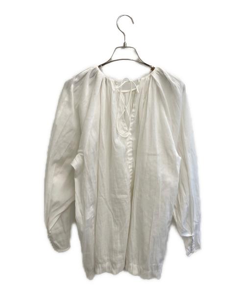 DEPAREILLE（デパリエ）DEPAREILLE (デパリエ) ギャザーブラウス ホワイト サイズ:38の古着・服飾アイテム