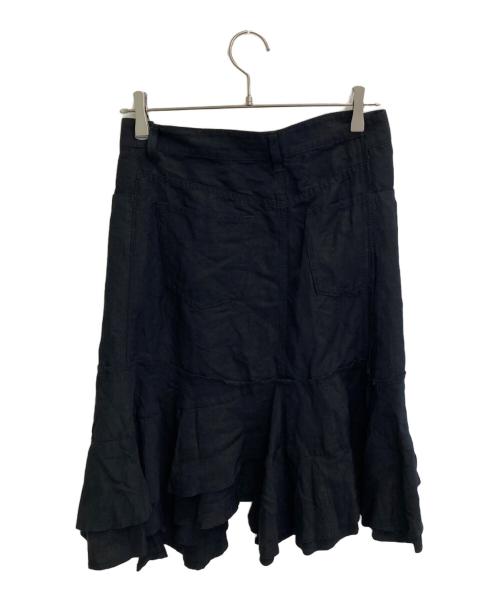 tricot COMME des GARCONS（トリココムデギャルソン）tricot COMME des GARCONS (トリココムデギャルソン) ラップ風 再構築 レーヨンリネン混スカート ブラック サイズ:Sの古着・服飾アイテム
