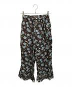 JUNYA WATANABE COMME des GARCONS(ジュンヤワタナベ コムデギャルソン）の古着「総柄フリンジパンツ」｜ブラウン