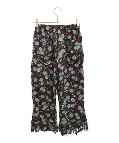 JUNYA WATANABE COMME des GARCONS（(ジュンヤワタナベ コムデギャルソン）JUNYA WATANABE COMME des GARCONS ((ジュンヤワタナベ コムデギャルソン) 総柄フリンジパンツ ブラウン サイズ:XSの古着・服飾アイテム