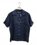 POLO RALPH LAURENポロ・ラルフローレン）の古着「オープンカラーリネンシャツ」｜ネイビー