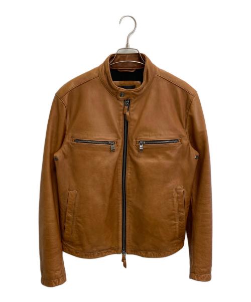 BANANA REPUBLIC（バナナリパブリック）BANANA REPUBLIC (バナナリパブリック) カウレザーバイカージャケット ブラウン サイズ:Mの古着・服飾アイテム