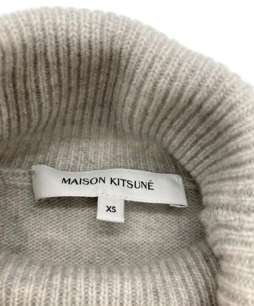 maison kitsune（メゾンキツネ）MAISON KITSUNE (メゾンキツネ) インターシャ セーター グレー サイズ:SIZE XSの古着・服飾アイテム