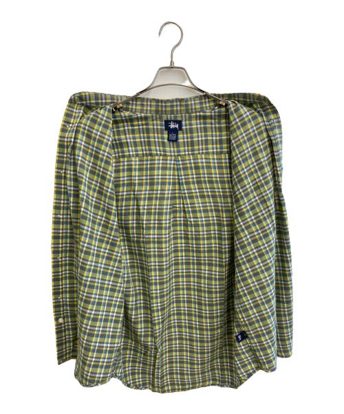stussy（ステューシー）stussy (ステューシー) 半袖チェックシャツ グリーン サイズ:Ｌの古着・服飾アイテム