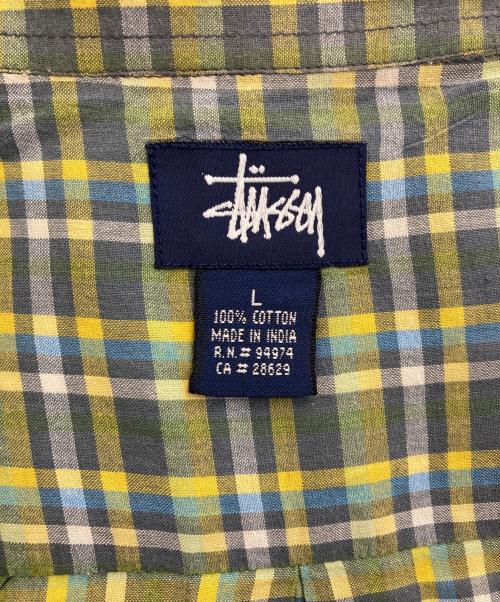 stussy（ステューシー）stussy (ステューシー) 半袖チェックシャツ グリーン サイズ:Ｌの古着・服飾アイテム