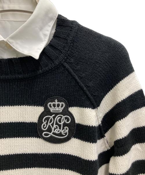 LAUREN RALPH LAUREN（ローレンラルフローレン）LAUREN RALPH LAUREN (ローレンラルフローレン) シャツドッキングニット ブラック×ホワイト サイズ:Sの古着・服飾アイテム