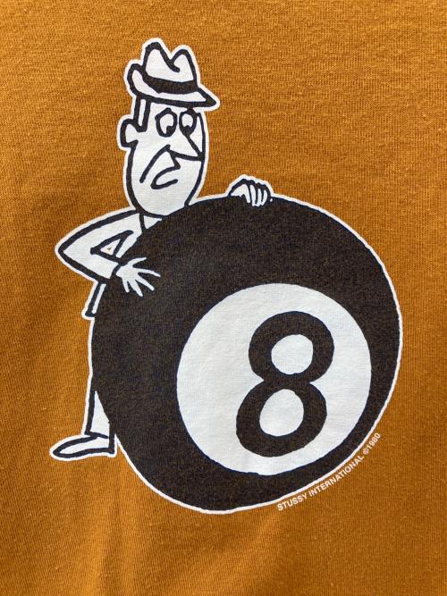 stussy（ステューシー）stussy (ステューシー) Behind The 8 Ball Tシャツ ブラウン サイズ:SIZE Lの古着・服飾アイテム
