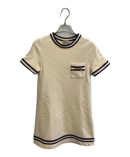 GUCCI（グッチ）GUCCI (グッチ) ホースビット コットンジャージー ドレス アイボリー サイズ:140の古着・服飾アイテム