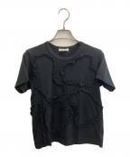 COMME des GARCONSコムデギャルソン）の古着「フリルパッチワークTシャツ」｜ブラック