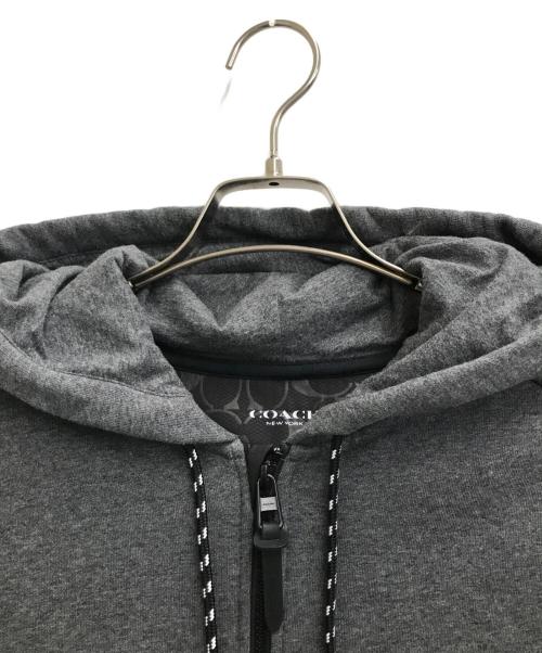 COACH（コーチ）COACH (コーチ) シグネチャー切替プルオーバーパーカー グレー サイズ:Sの古着・服飾アイテム