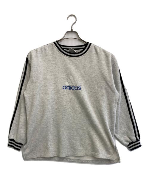 adidas（アディダス）adidas (アディダス) サイドライン裏起毛スウェット グレー サイズ:Mの古着・服飾アイテム