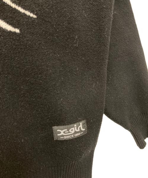 X-GIRL（エックスガール）X-GIRL (エックスガール) FACE JACQUARD KNIT ブラック サイズ:Sの古着・服飾アイテム
