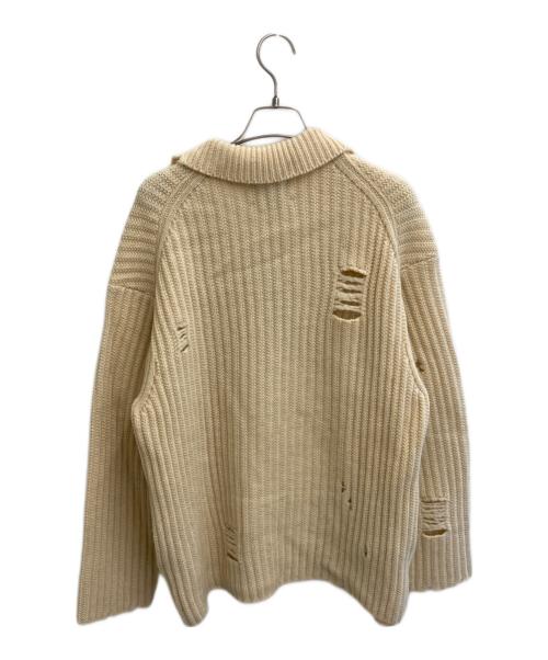 NVRFRGT（ネヴァーフォーゲット）NVRFRGT (ネヴァーフォーゲット) RAW WOOL DAMAGED CARDIGAN アイボリー サイズ:1 未使用品の古着・服飾アイテム