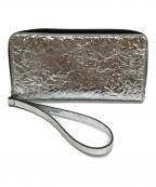 MM6 Maison Margielaエムエムシックスメゾンマルジェラ）の古着「メタリックロングウォレット」｜シルバー