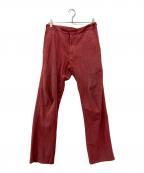 COMME des GARCONS HOMME PLUSコムデギャルソンオムプリュス）の古着「Fレザーパンツ」｜ピンク