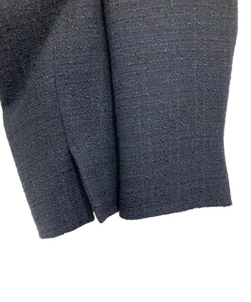 UNTITLED（アンタイトル）UNTITLED (アンタイトル) ラメツイード ノーカラージャケット ネイビー サイズ:3の古着・服飾アイテム