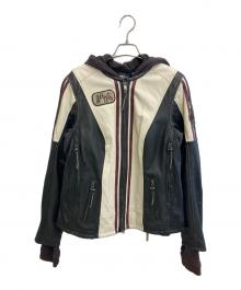 HARLEY-DAVIDSON（ハーレーダビッドソン）の古着「Alyssa 3-in-1 Leather Jacket」｜ブラック×ホワイト