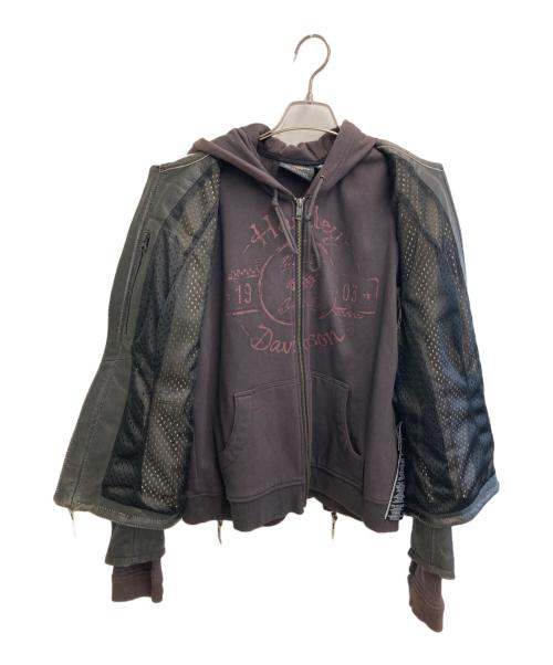 HARLEY-DAVIDSON（ハーレーダビッドソン）HARLEY-DAVIDSON (ハーレーダビッドソン) Alyssa 3-in-1 Leather Jacket ブラック×ホワイト サイズ:Lの古着・服飾アイテム