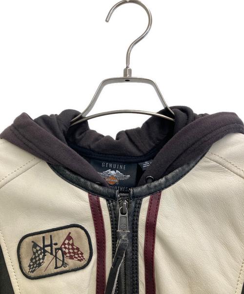 HARLEY-DAVIDSON（ハーレーダビッドソン）HARLEY-DAVIDSON (ハーレーダビッドソン) Alyssa 3-in-1 Leather Jacket ブラック×ホワイト サイズ:Lの古着・服飾アイテム