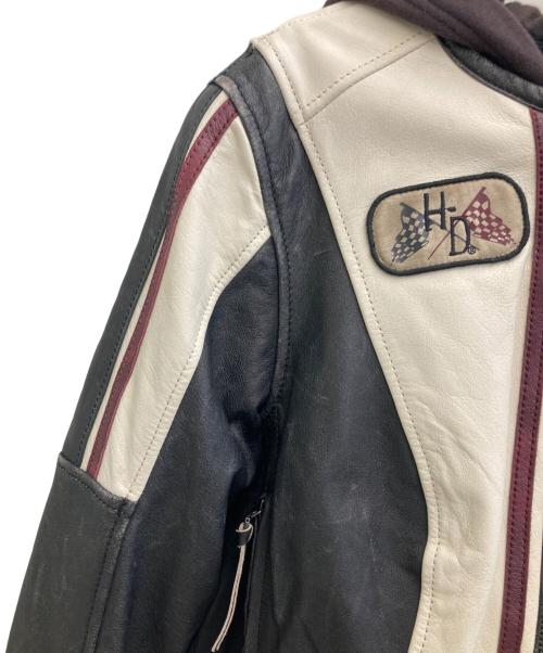 HARLEY-DAVIDSON（ハーレーダビッドソン）HARLEY-DAVIDSON (ハーレーダビッドソン) Alyssa 3-in-1 Leather Jacket ブラック×ホワイト サイズ:Lの古着・服飾アイテム