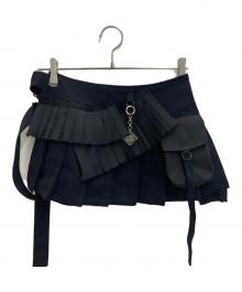 rurumu（ルルムウ）の古着「pleats rolled mini skirt」｜ブラック