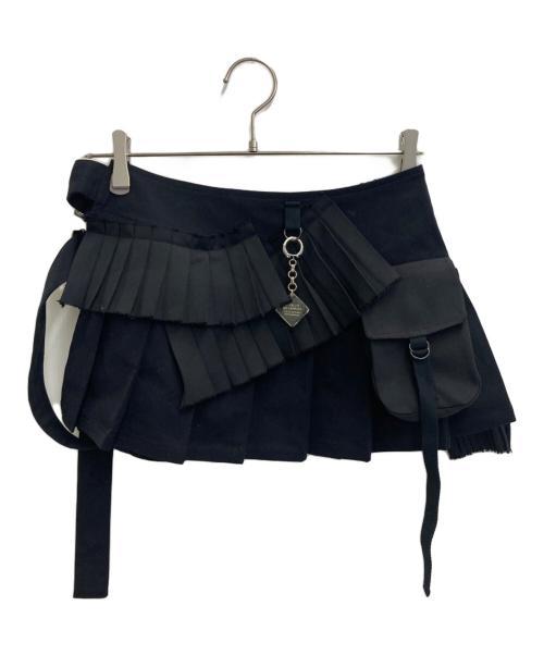 rurumu（ルルムウ）rurumu (ルルムウ) pleats rolled mini skirt ブラック サイズ:freeの古着・服飾アイテム