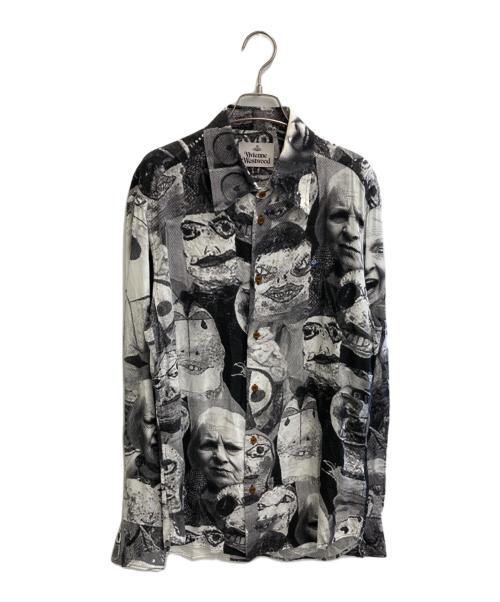 Vivienne Westwood（ヴィヴィアンウエストウッド）Vivienne Westwood (ヴィヴィアンウエストウッド) パペットシャツ ホワイト×ブラック サイズ:50の古着・服飾アイテム