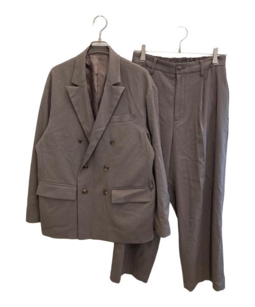 417 by EDIFICE（417 バイ エディフィス）417 by EDIFICE (417 バイ エディフィス) T/Rツイル ダブルワイドセットアップ ブラウン サイズ:Sの古着・服飾アイテム