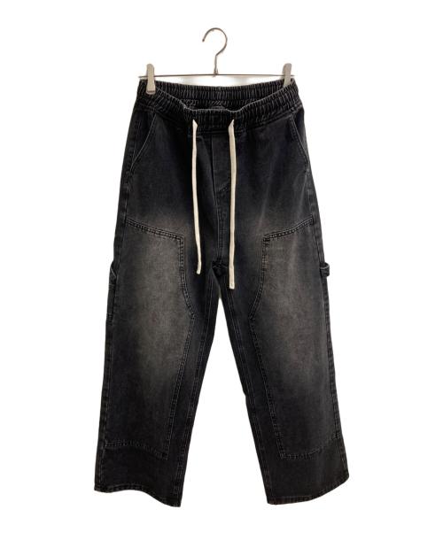 BAGARCH（バガーチ）BAGARCH (バガーチ) ダブルニーデニムパンツ ブラック サイズ:Lの古着・服飾アイテム