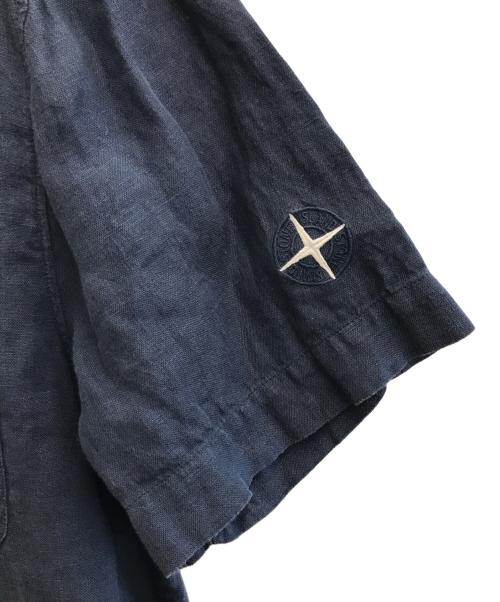 STONE ISLAND（ストーンアイランド）STONE ISLAND (ストーンアイランド) リネンガーメントダイ シャツ ネイビー サイズ:Mの古着・服飾アイテム