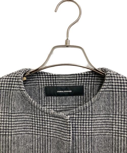 JOURNAL STANDARD（ジャーナルスタンダード）JOURNAL STANDARD (ジャーナルスタンダード) スーパー140ビーバーノーカラーショートコート グレー サイズ:Lの古着・服飾アイテム