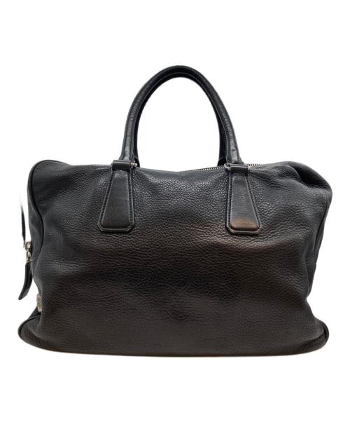 PRADA（プラダ）PRADA (プラダ) レザーボストンバッグ ブラックの古着・服飾アイテム