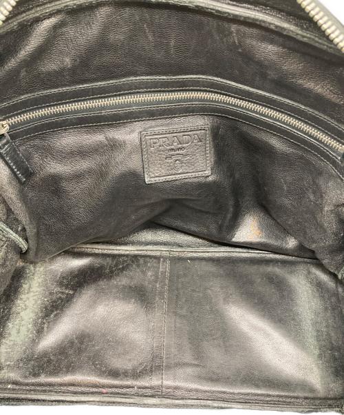PRADA（プラダ）PRADA (プラダ) レザーボストンバッグ ブラックの古着・服飾アイテム